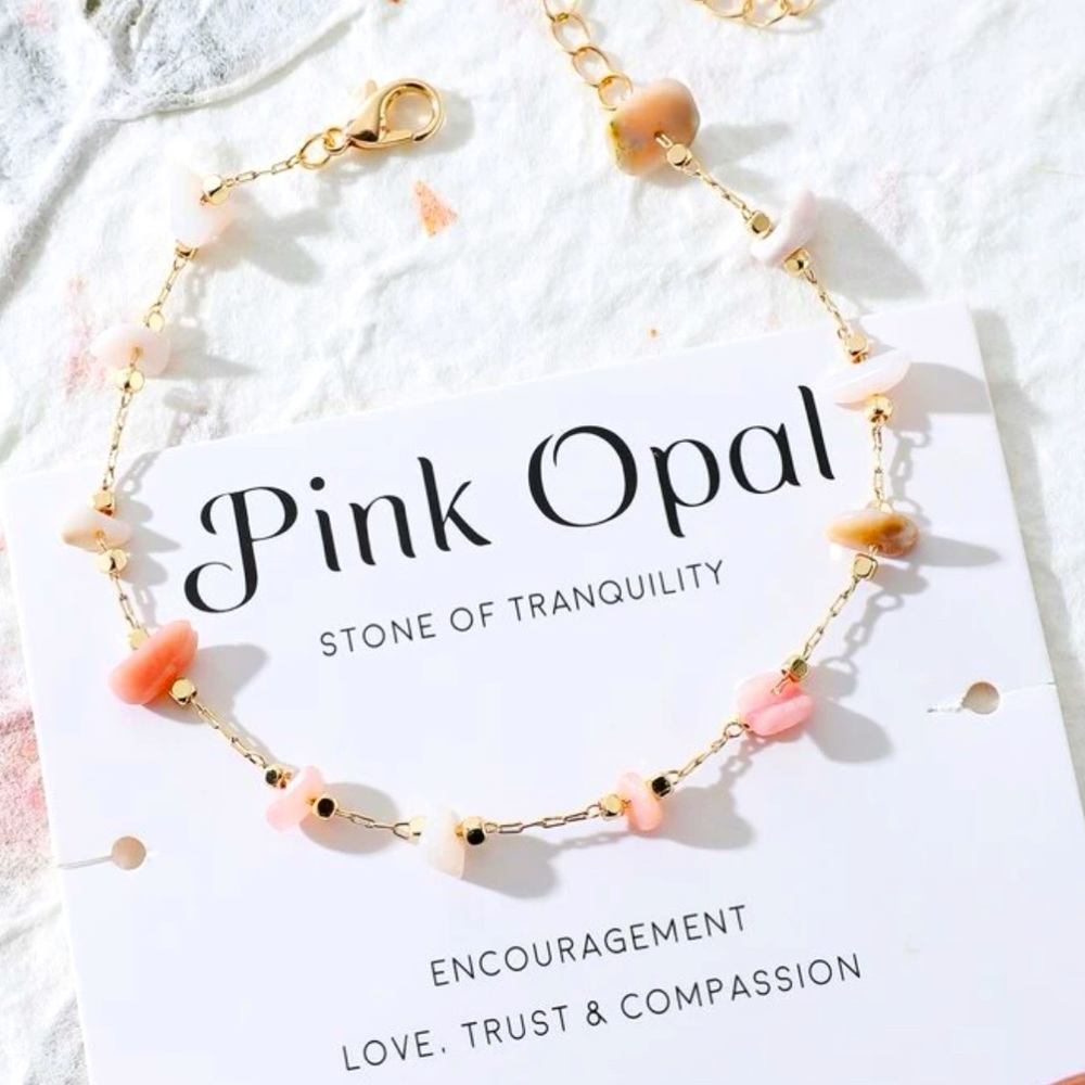 Pink Opal Gold Bracelet